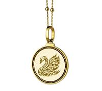 LKBEADS Pendentif rond de 28 mm en argent sterling 925, gravé de la carte de Tirana (Albanie), plaqué or, avec câble de 45 cm (18 pouces) | LK_ENGP_0736
