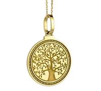 LKBEADS Pendentif rond de 28 mm en argent sterling 925 gravé de la ville de Berne, Suisse, plaqué or, pour homme et femme, avec câble de 45 cm (18 pouces), bijou fait main |LK_ENGP_0453