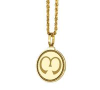 LKBEADS Pendentif rond de 28 mm en argent sterling 925, gravé du sceau angélique de Raphaël, plaqué or, avec câble de 45 cm (18 pouces) | LK_ENGP_0524