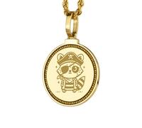 LKBEADS Pendentif rond de 28 mm en argent sterling 925, gravé d'une balance de la justice, plaqué or, pour homme et femme, avec câble de 45 cm (18 pouces), bijou fait main |LK_ENGP_0595