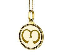 LKBEADS Pendentif rond de 28 mm en argent sterling 925, gravé d'une carte de Savannah, plaqué or, avec câble de 45 cm (18 pouces). Bijou fait main |LK_ENGP_0274