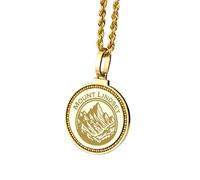 LKBEADS Pendentif rond en argent sterling 925, plaqué or, motif celtique Triquetra (nœud de la Trinité irlandais), 28 mm, avec câble de 45 cm (18 pouces) | LK_ENGP_0612