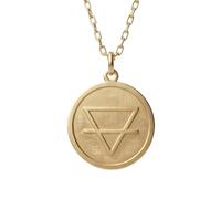 LKBEADS Pendentif symbole de la Terre et de l'alchimie | LK_NLC_00952 | Collier avec médaillon rond de 24 mm représentant un horoscope pièce céleste polie symbolisant l'astrologie