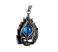 LKBEADS Pendentif tête de dragon en acier inoxydable 45 x 28 mm, plaqué argent, collier sans chaîne, fait main pour hommes et femmes, symbole de pouvoir, bijou symbolique | LK_SSP_0198