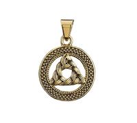 LKBEADS Pendentif Trinité Éternelle en acier inoxydable 28 x 28 mm, plaqué or, collier sans chaîne, fait main pour hommes et femmes, symbole de pouvoir, bijou chargé de sens | LK_SSP_0280
