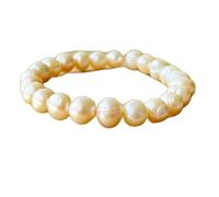 LKBEADS Perle d'eau douce naturelle 8 mm | Pierre ronde à taille lisse | Pierre blanche | Bracelet élastique énergétique | Bracelet de guérison | Bijou fait main | LK_WOSB_00106_7