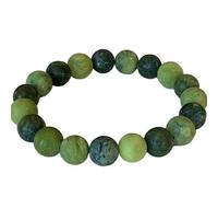 LKBEADS Pierre de jade vert naturel 10 mm | Pierre ronde à taille lisse | Pierre verte | Bracelet élastique énergétique | Bracelet de guérison | Bijou fait main | LK_WOSB_00855_7.5