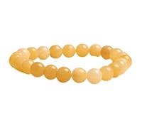 LKBEADS Pierre précieuse de calcite naturelle 8 mm | Pierre ronde à taille lisse | Pierre jaune | Bracelet extensible de guérison | Bracelet énergétique | Bijou fait main | LK_WOSB_00014_8