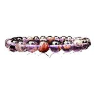 LKBEADS Pierre précieuse naturelle Super Seven 7 mm | Forme ronde, taille lisse | Couleur violette | Bracelet élastique énergétique | Bracelet de guérison | Bijou fait main | LK_WOSB_00696_8