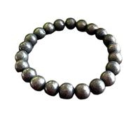 LKBEADS Pyrite naturelle 8 mm | Pierre ronde à taille lisse | Pierre gris métallique | Bracelet extensible porte-bonheur | Bracelet motivation | Bijou fait main | LK_WOSB_00061_7