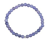 LKBEADS Tanzanite naturelle 5 mm ronde lisse 17 cm Pierres précieuses semi-précieuses Bracelets à perles pour hommes et femmes Bracelet à perles en cristal extensible unisexe, Free, Gemmstone,