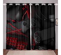 LKCD Rideau Occultant Gamer Jeux Vidéo Adolescents Décoration Poignées De Jeu Modernes 200X214Cm 3D Impression Rideaux Salon Moderne Thermique Isolant Polyester Rideaux Chambre Cuisine Décoration