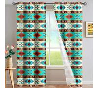 LKCD Rideau Salon Occultant - Native Ethnique Aztèque 200X214Cm Isolant Thermique Rideaux À Oeillets Solid Lourd Décoration De Fenêtre pour Chambre, 2 Panneau