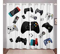 LKCD Rideaux Occultants Jeu Vidéo pour Enfants 150X166Cm Rideaux D'Isolation Thermique en Polyester, Rideaux Insonorisants, pour La Chambre des Garçons Et des Filles 2 Pièces