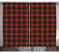 LKCD Rideaux Occultants Plaid Écossais Rouge Vintage 150X166Cm Rideaux D'Isolation Thermique en Polyester, Rideaux Insonorisants, pour La Chambre des Garçons Et des Filles 2 Pièces