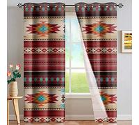LKCD Rideaux Occultants Rayures Amérindiennes 200X160Cm Rideaux D'Isolation Thermique en Polyester, Rideaux Insonorisants, pour La Chambre des Garçons Et des Filles 2 Pièces