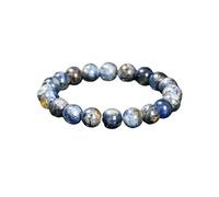 LKDCNUP Bracelet porte-bonheur, Bracelet cyanite Pierre précieuse bleue Cristal Perle ronde extensible Perles rondes, pierre