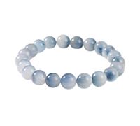 LKDCNUP Bracelet porte-bonheur, Bracelet en cristal de bracelet perles rondes aigue-marine bleu menthe, énergie apaisante