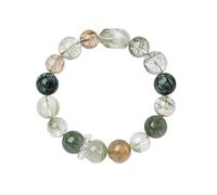 LKDCNUP Bracelet porte-bonheur, Bracelet en cristal de richesse Feng Shui, fantôme vert, Quartz, amulette, Talisman
