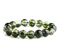 LKDCNUP Bracelet Porte-Bonheur, Bracelet Feng Shui, Bracelet en Cristal fantôme Vert Feng Shui, Bracelet Couple en Cristal, Talisman Puissant, amulette, Attire l'argent et Porte-Bonheur(10mm)