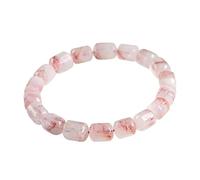 LKDCNUP Bracelet porte-bonheur, Old Mine Super Seven Bracelet de perles baril fraise en or glacé diamant d'herbe d'or