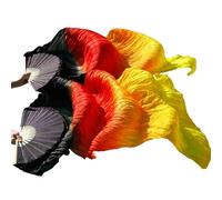 LKDCNUP Éventail de Danse du Ventre, for Femmes 1 Paire d'Éventails Danseuse Couleur Dégradée Pratiquent Longs Éventails en Soie d'Imitation 150/180X90 cm Rayonne