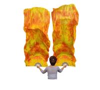 LKDCNUP Éventail de Danse du Ventre, Voile Soie Floral for Femmes, Accessoire Costume, Paire d'éventails à Main 1,8 m, Accessoires Spectacle Danseuse