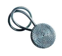 LKfjnhePF Attache Rideau 2 pcs brèves tressées Rideaux Rondes Boucles de Style européen Rideaux magnétiques Accessoires Rideau(Light Blue)