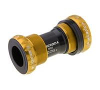 LKfjnhePF BoîTier De PéDalier Roulement en Alliage d'aluminium à vélo BSA 68/7 Support de 3mm Vélo de Montagne Vélo Vélo Partie de Carter(Gold)