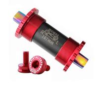 LKfjnhePF BoîTier De PéDalier Supports de Bas en Alliage de Titane à vélo Essieu corréfond en céramique 103/107 / 110/113/119mm MTB Arbre de vélo Pliant Route(107MM Red)