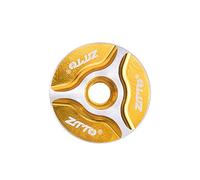 LKfjnhePF Directions VéLo Couvercle de Bol en Alliage d'aluminium for vélo Route et VTT, Capuchon supérieur Tige, Couvercle Casque for Fourche 1-1/8 ", Filetage, pièces Cyclisme(Gold-3)