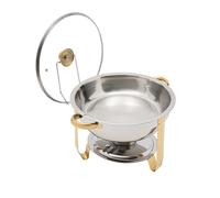 LKHDONG Chafing Dish Chauffe-plat, 5 l, en acier inoxydable, rond, avec couvercle, pour restauration, buffet et fête