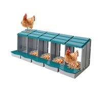 LKHDONG Nid de pondoir pour poules - 5 compartiments - Avec bac de récupération - Montage mural et au sol - Vert