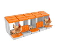 LKHDONG Nid de pondoir pour poules - 5 compartiments - Avec bac de récupération - Montage mural et au sol - Orange