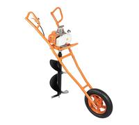 LKHDONG Tarière à essence à 2 temps avec chariot manuel, tarière à essence, tarière de jardin avec réservoir de carburant, foret de tarière, foret de tarière, foret de tarière, orange, raccord