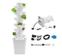 LKHDONG Tour hydroponique à 30 trous à 6 étages avec pompe à eau | Kit de culture hydroponique pour fruits et légumes, système de culture hydroponique avec réservoir d'eau de 10 l