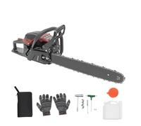 LKHDONG Tronçonneuse à essence 58 cm3 Tronçonneuse à moteur 2 temps 20" Scie à essence 2,4 kW avec interrupteur de sécurité avec kit d'outils (rouge)