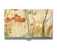 LKHDS Porte-cartes de visite fin en alliage d'aluminium Orange Line Art Pocket Étui portable pour cartes de visite Porte-cartes de visite Porte-cartes de visite pour homme et femme, style, taille