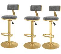 LKHGTR Barstools Ensemble de 3 tabourets de Bar de taboure de se Tabouret de Famille pivotant avec Un Dossier de Bar à Tabouret en Velours Rond à taboure Made in China