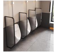 LKHGTR Diviseur de partition d'urinoir en Verre trempé, Baffle d'écran d'intimité d'urinoir des Hommes avec Cadre en Acier Inoxydable, cloison des Toilettes publiques murales pour