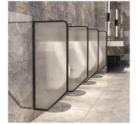 LKHGTR Diviseur d'urinoir de partition d'urinoir Diviseur de partition d'urinoir Noir, écrans d'intimité des Toilettes publiques en Verre trempé avec Cadre en Acier Inoxydable, intimité