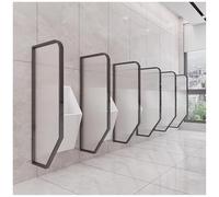 LKHGTR Partition urinaire Diviseur d'urinoir Diviseur de partition d'urinoir avec Verre trempé, écrans d'intimité des Toilettes publiques murales avec Cadre en Acier Inoxydable, chicanie