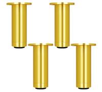 LKHGTR Pignes de Table réglables, Alliage Rond en Aluminium, Finition brossée, Hauteur 8-30 cm, Pieds de Meubles, Ensemble de 4 avec vis Inclus, idéal pour Les Tables Basses et Consoles Made in China