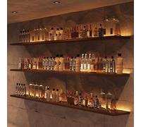 LKHGTR Porte-Vide en Bois Massif rackrustic Mural étagères flottantes étagères flottantes LED LED-Vine Affichage de vin, Une couleur-60 Made in China