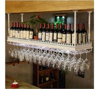 LKHGTR Rack de vin Suspendu, Grille de décoration de Plafond rétro, Avant-côté, Cintre en Bas adapté au Salon, Salle à Manger, Bar, avec des lumières colorées, B, 100x35x60cm Made in China