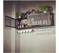 LKHGTR Rasse-vin Plafond Priflat Vin Rack Antique Mur en Suspension Bas à vin, Rack de vin Iron Creative Shelf Simple Wine Cabinet, 120 * 30cm Made in China