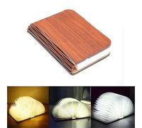 LKHLTBF Brown 3 Colors,veilleuse LED 3D Pliable et créative, Rechargeable par USB, en Bois, idéale pour Une Chambre à Coucher, Un Bureau ou comme Cadeau d'anniversaire pour Enfant