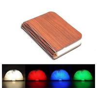 LKHLTBF Brown 5 Colors,veilleuse LED 3D Pliable et créative, Rechargeable par USB, en Bois, idéale pour Une Chambre à Coucher, Un Bureau ou comme Cadeau d'anniversaire pour Enfant