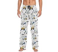 LKHVGY Pantalon de pyjama pour homme avec poches, Pelle bulldozer tracteur multi-camions, XXL
