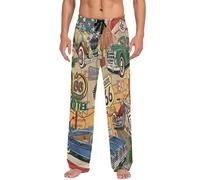 LKHVGY Pantalon de pyjama pour homme avec poches séparées, Multi- Route 66, XL